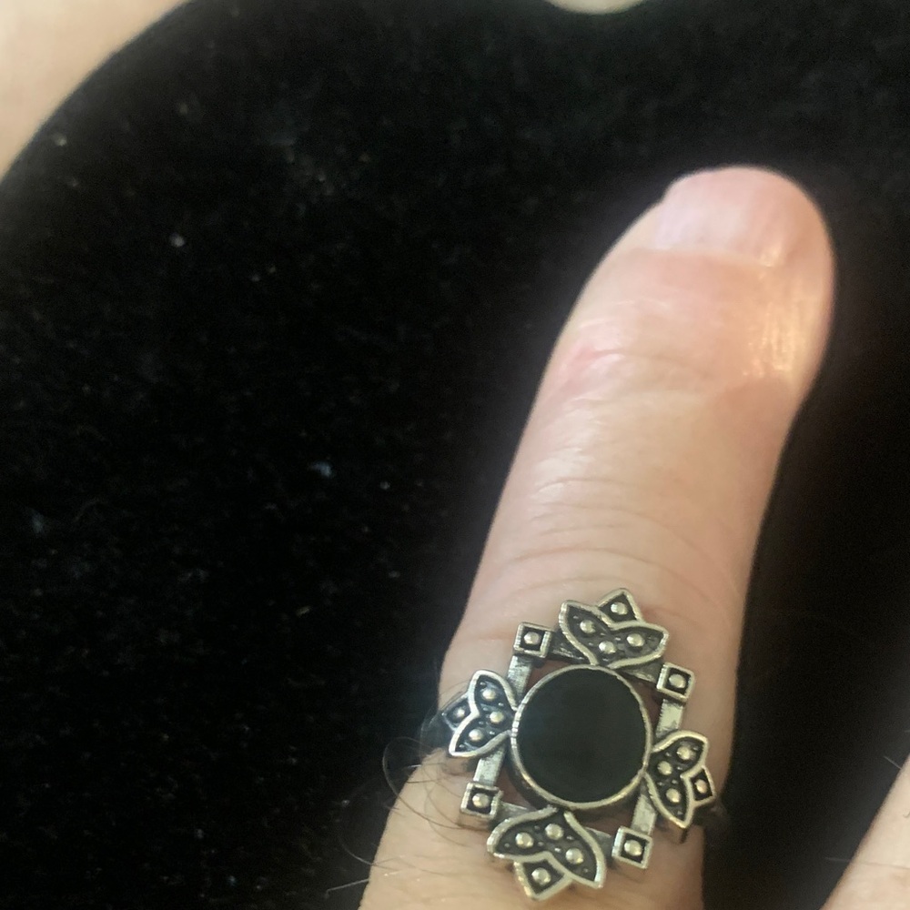 Elegant Black Silver Ring Bogo